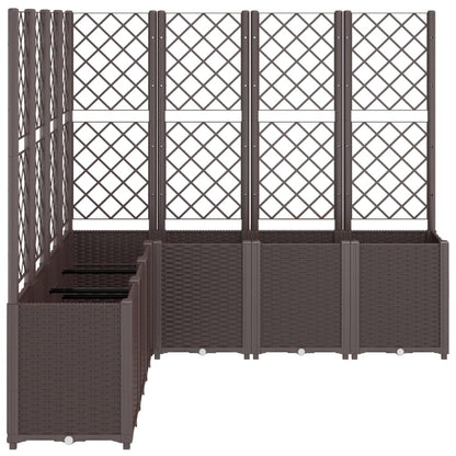vidaXL Pflanzkübel mit Rankgitter Braun 160x160x140 cm PP