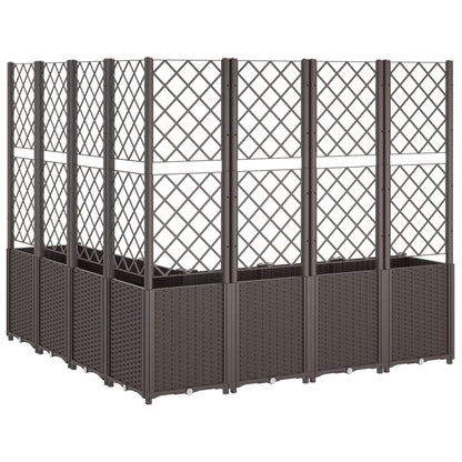 vidaXL Pflanzkübel mit Rankgitter Braun 160x160x140 cm PP