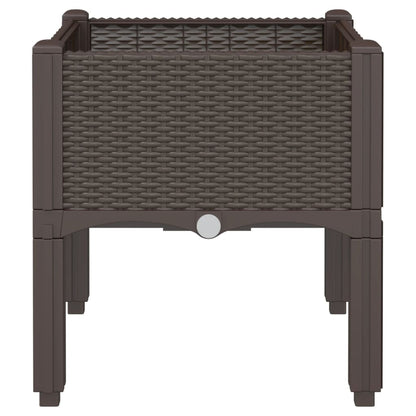 vidaXL Pflanzkasten mit Beinen Braun 40x40x42 cm PP
