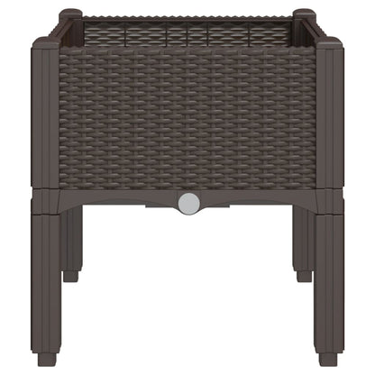 vidaXL Pflanzkasten mit Beinen Braun 40x40x42 cm PP