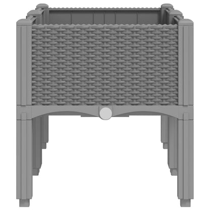 vidaXL Pflanzkasten mit Beinen Hellgrau 80x40x42 cm PP