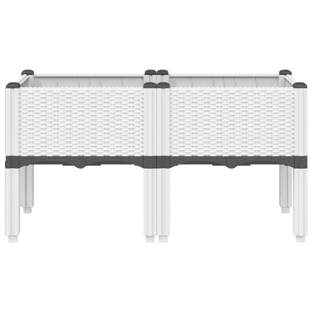 vidaXL Pflanzkasten mit Beinen Weiß 80x40x42 cm PP