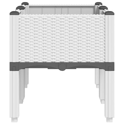 vidaXL Pflanzkasten mit Beinen Weiß 80x40x42 cm PP