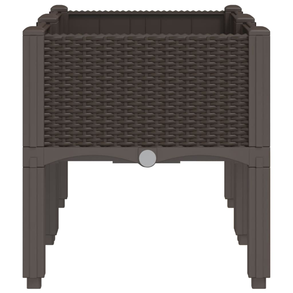 vidaXL Pflanzkasten mit Beinen Braun 80x40x42 cm PP