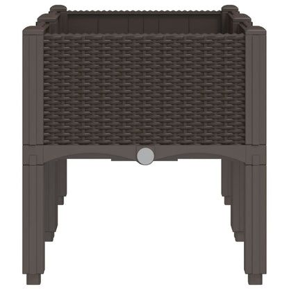 vidaXL Pflanzkasten mit Beinen Braun 80x40x42 cm PP