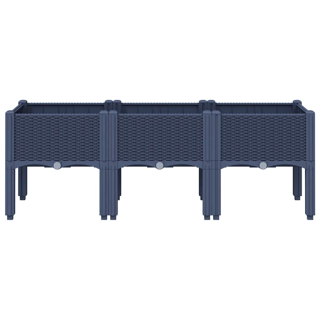 vidaXL Pflanzkasten mit Beinen Blaugrau 120x40x42 cm PP