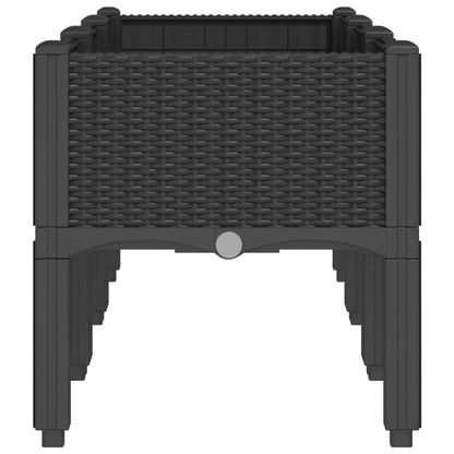 vidaXL Pflanzkasten mit Beinen Schwarz 120x40x42 cm PP