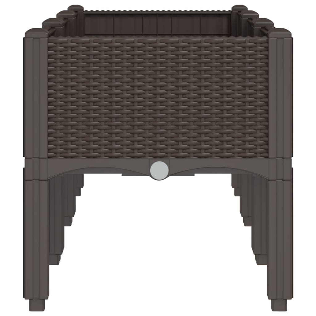 vidaXL Pflanzkasten mit Beinen Braun 120x40x42 cm PP