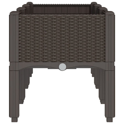 vidaXL Pflanzkasten mit Beinen Braun 120x40x42 cm PP