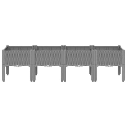 vidaXL Pflanzkasten mit Beinen Hellgrau 160x40x42 cm PP