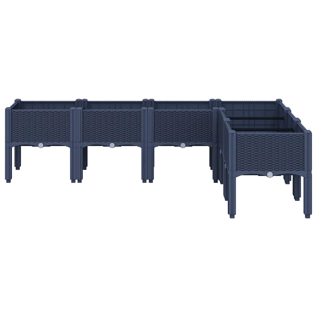 vidaXL Pflanzkasten mit Beinen Blaugrau 160x120x42 cm PP