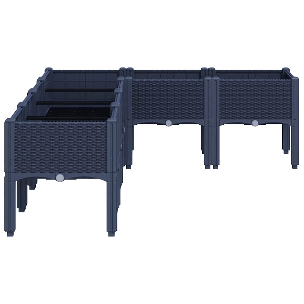 vidaXL Pflanzkasten mit Beinen Blaugrau 160x120x42 cm PP