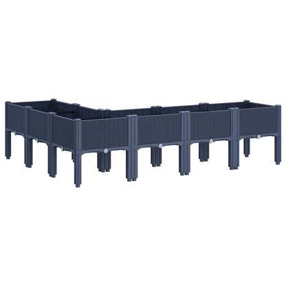 vidaXL Pflanzkasten mit Beinen Blaugrau 160x120x42 cm PP
