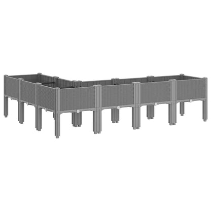 vidaXL Pflanzkasten mit Beinen Hellgrau 160x120x42 cm PP