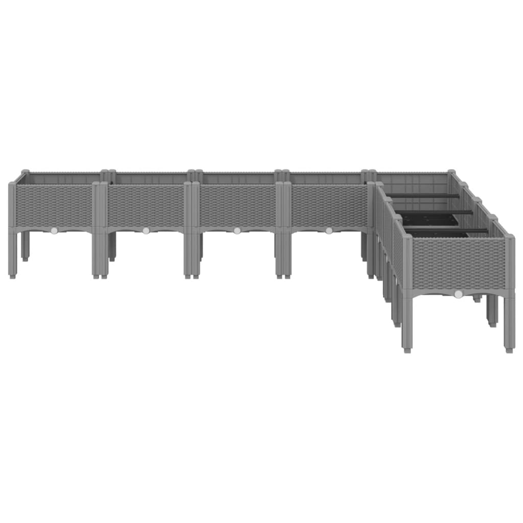 vidaXL Pflanzkasten mit Beinen Hellgrau 200x160x42 cm PP