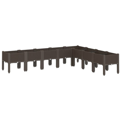 vidaXL Pflanzkasten mit Beinen Braun 200x160x42 cm PP