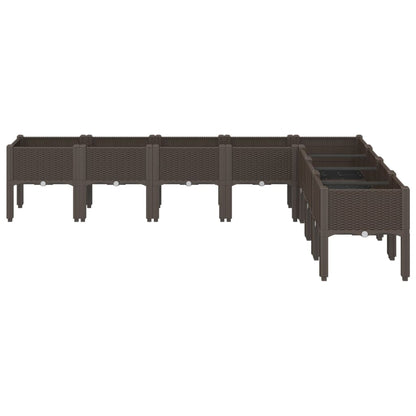 vidaXL Pflanzkasten mit Beinen Braun 200x160x42 cm PP