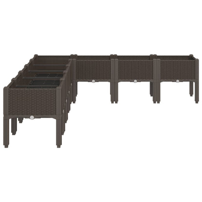 vidaXL Pflanzkasten mit Beinen Braun 200x160x42 cm PP
