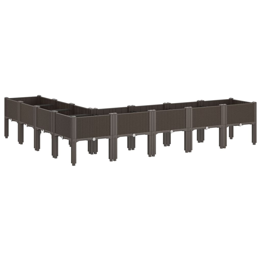 vidaXL Pflanzkasten mit Beinen Braun 200x160x42 cm PP
