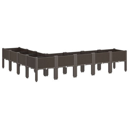 vidaXL Pflanzkasten mit Beinen Braun 200x160x42 cm PP