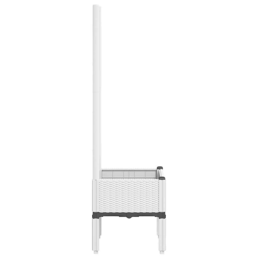 vidaXL Pflanzkübel mit Rankgitter Weiß 40x40x142 cm PP