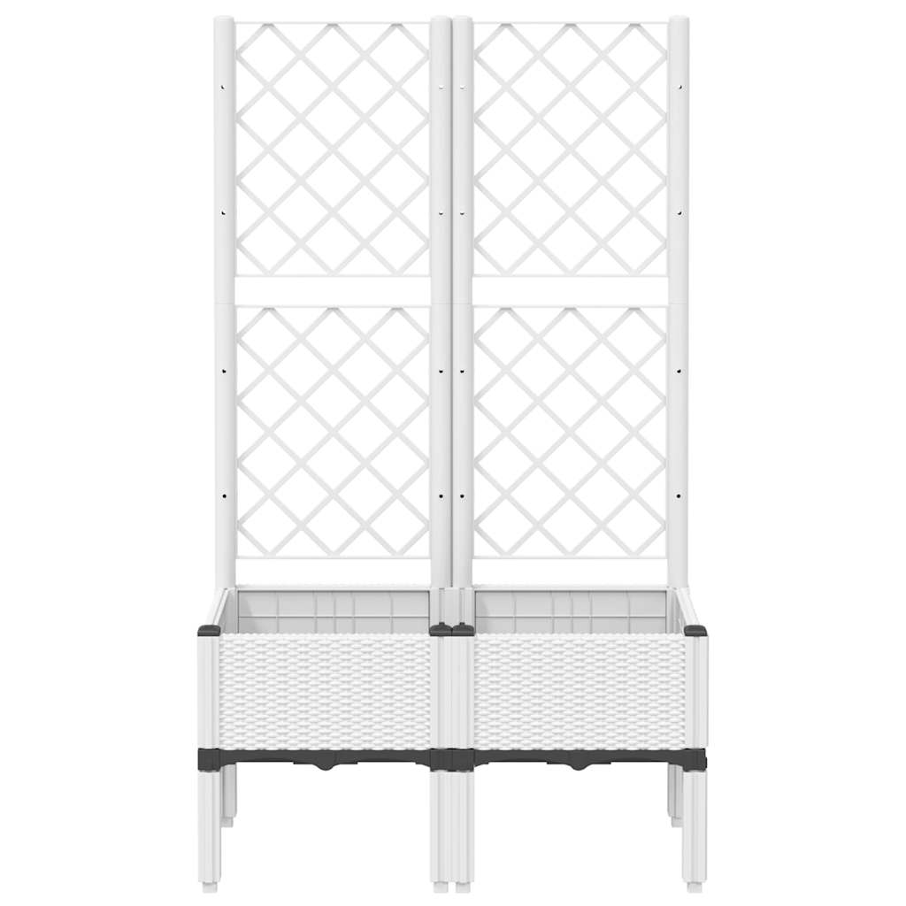 Pflanzkübel mit Rankgitter Weiß 80x40x142 cm PP