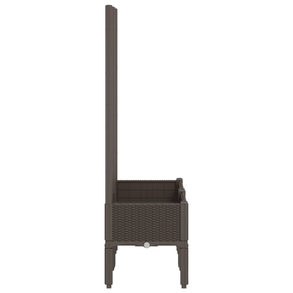 vidaXL Pflanzkübel mit Rankgitter Braun 80x40x142 cm PP