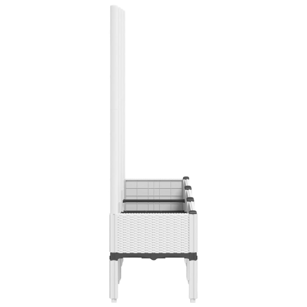 vidaXL Pflanzkübel mit Rankgitter Weiß 120x40x142 cm PP