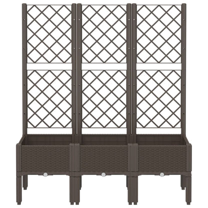 vidaXL Pflanzkübel mit Rankgitter Braun 120x40x142 cm PP