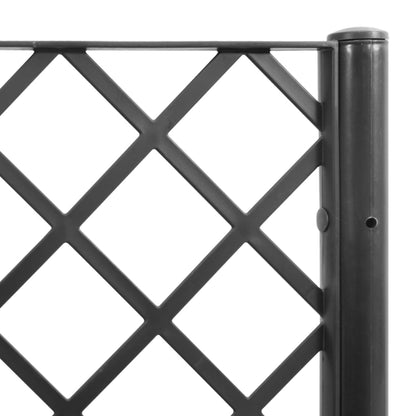 vidaXL Pflanzkübel mit Rankgitter Schwarz 160x40x142 cm PP