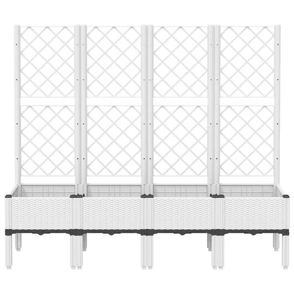 vidaXL Pflanzkübel mit Rankgitter Weiß 160x40x142 cm PP