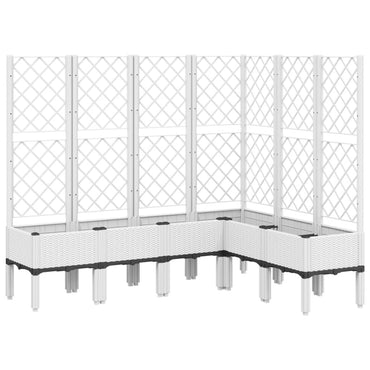 vidaXL Pflanzkübel mit Rankgitter Weiß 160x120x142 cm PP