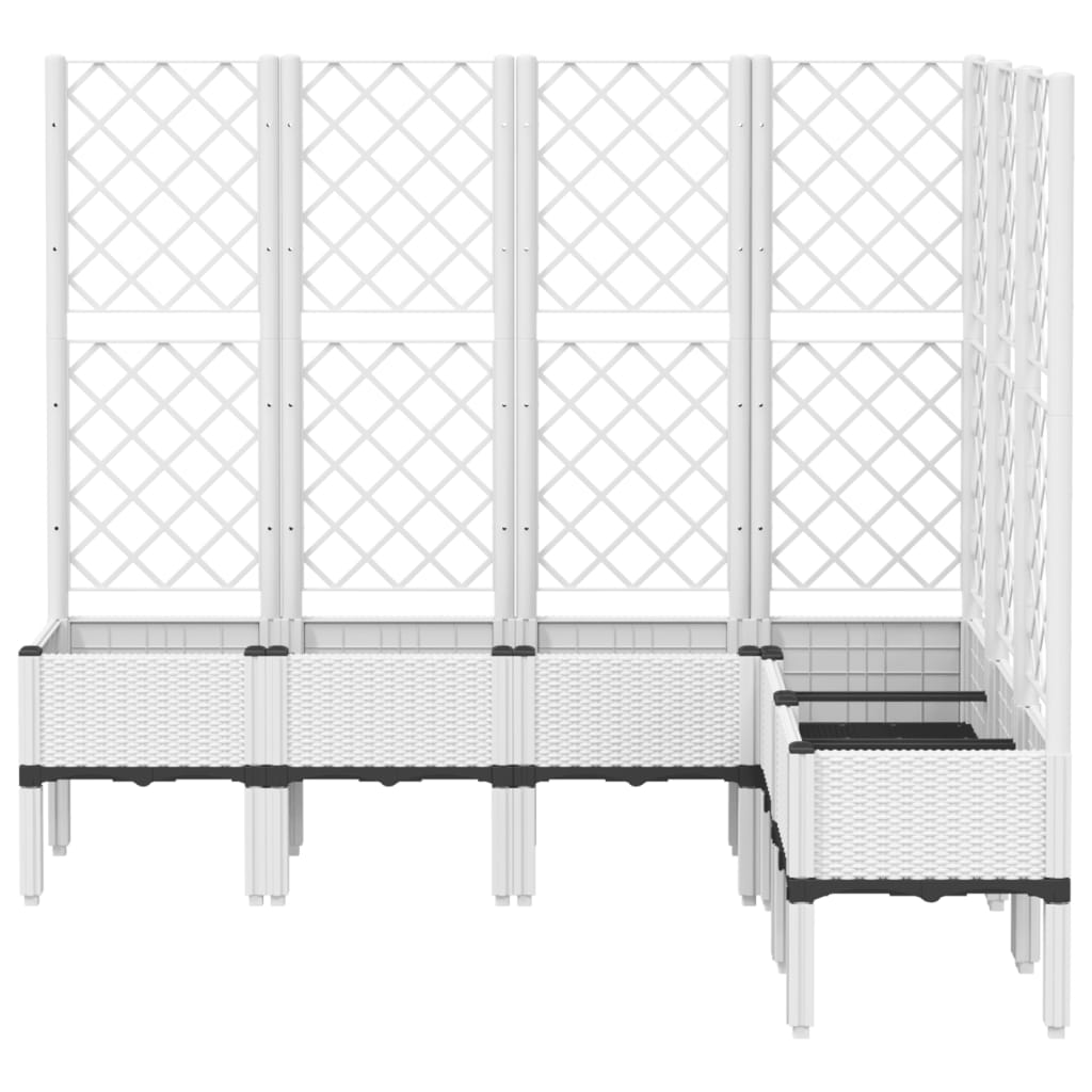 vidaXL Pflanzkübel mit Rankgitter Weiß 160x120x142 cm PP
