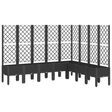 vidaXL Pflanzkübel mit Rankgitter Schwarz 200x160x142 cm PP