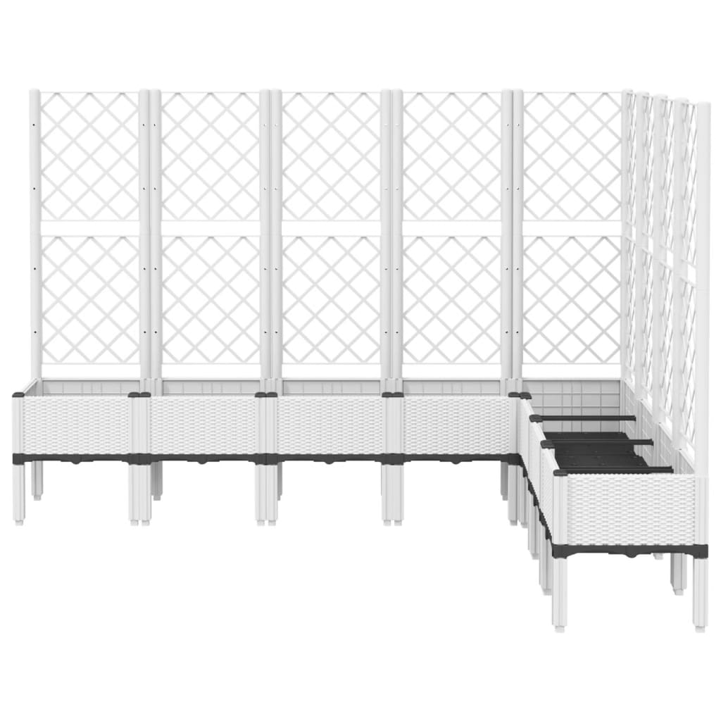 vidaXL Pflanzkübel mit Rankgitter Weiß 200x160x142 cm PP