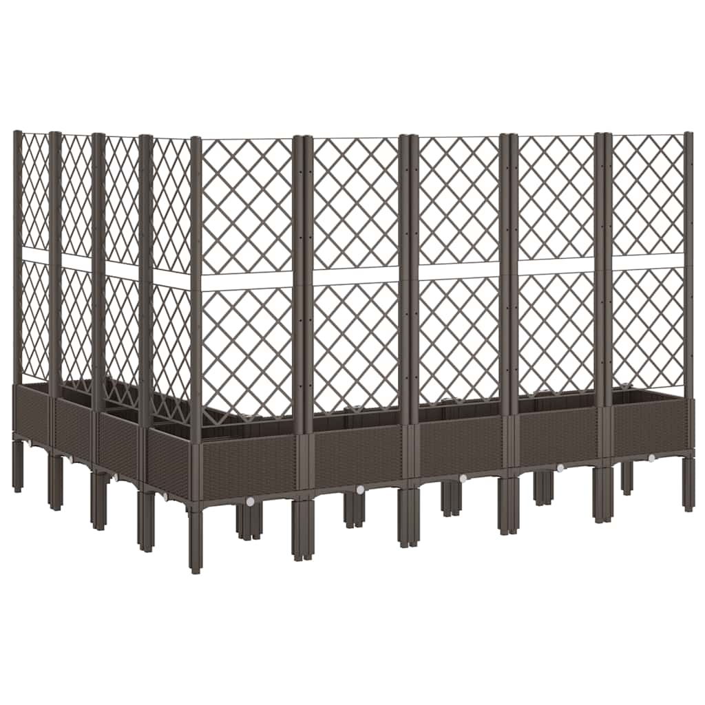 vidaXL Pflanzkübel mit Rankgitter Braun 200x160x142 cm PP