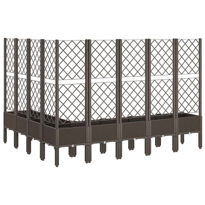 vidaXL Pflanzkübel mit Rankgitter Braun 200x160x142 cm PP