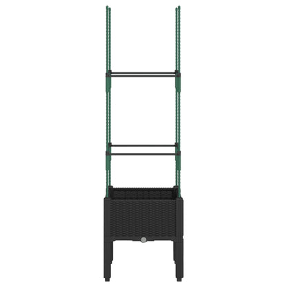 vidaXL Pflanzkübel mit Rankgitter Schwarz 40x40x142,5 cm PP