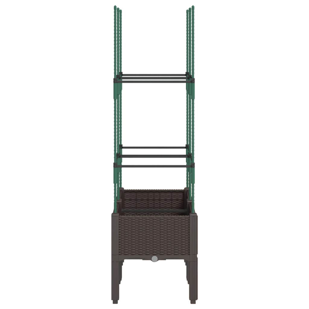 vidaXL Pflanzkübel mit Rankgitter Braun 80x40x142,5 cm PP