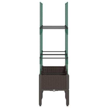 vidaXL Pflanzkübel mit Rankgitter Braun 80x40x142,5 cm PP