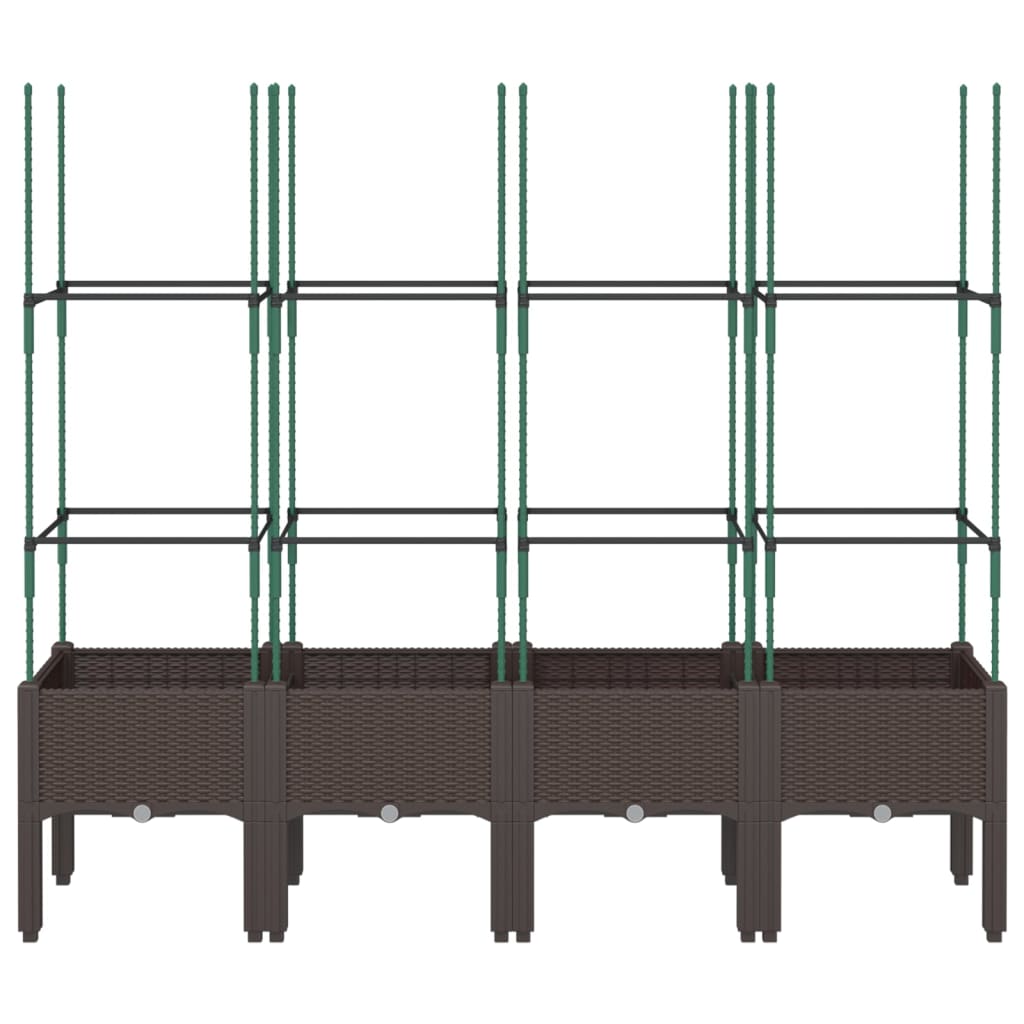 vidaXL Pflanzkübel mit Rankgitter Braun 160x40x142,5 cm PP