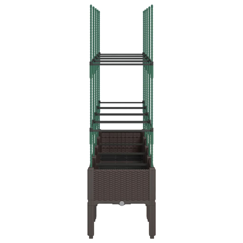 vidaXL Pflanzkübel mit Rankgitter Braun 160x40x142,5 cm PP