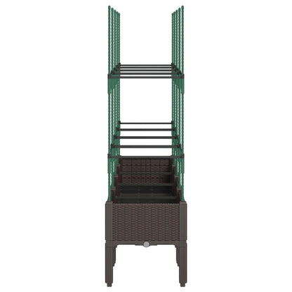vidaXL Pflanzkübel mit Rankgitter Braun 160x40x142,5 cm PP