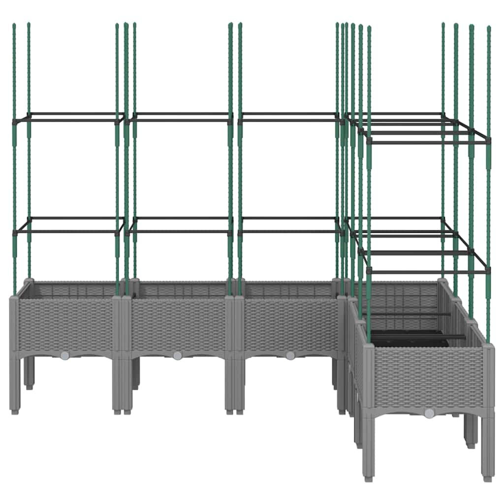 vidaXL Pflanzkübel mit Rankgitter Hellgrau 160x120x142,5 cm PP