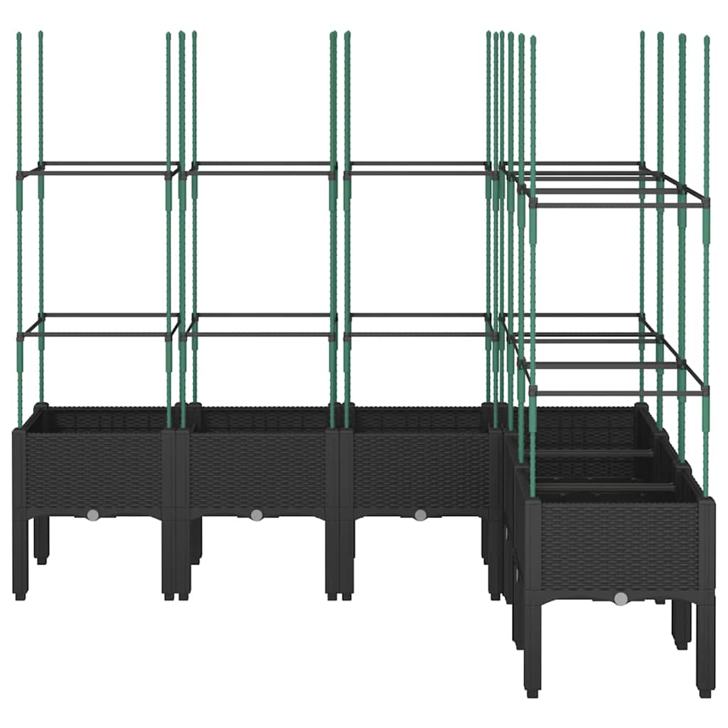vidaXL Pflanzkübel mit Rankgitter Schwarz 160x120x142,5 cm PP