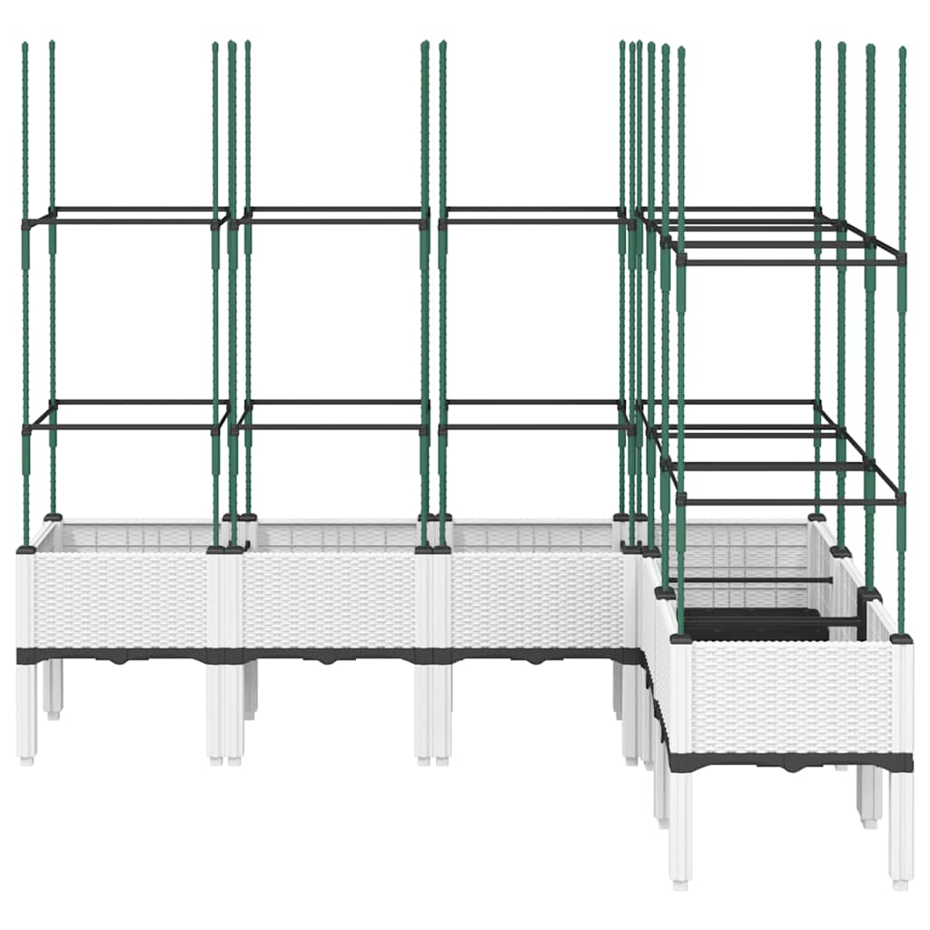 vidaXL Pflanzkübel mit Rankgitter Weiß 160x120x142,5 cm PP