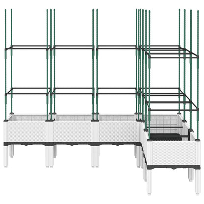 vidaXL Pflanzkübel mit Rankgitter Weiß 160x120x142,5 cm PP