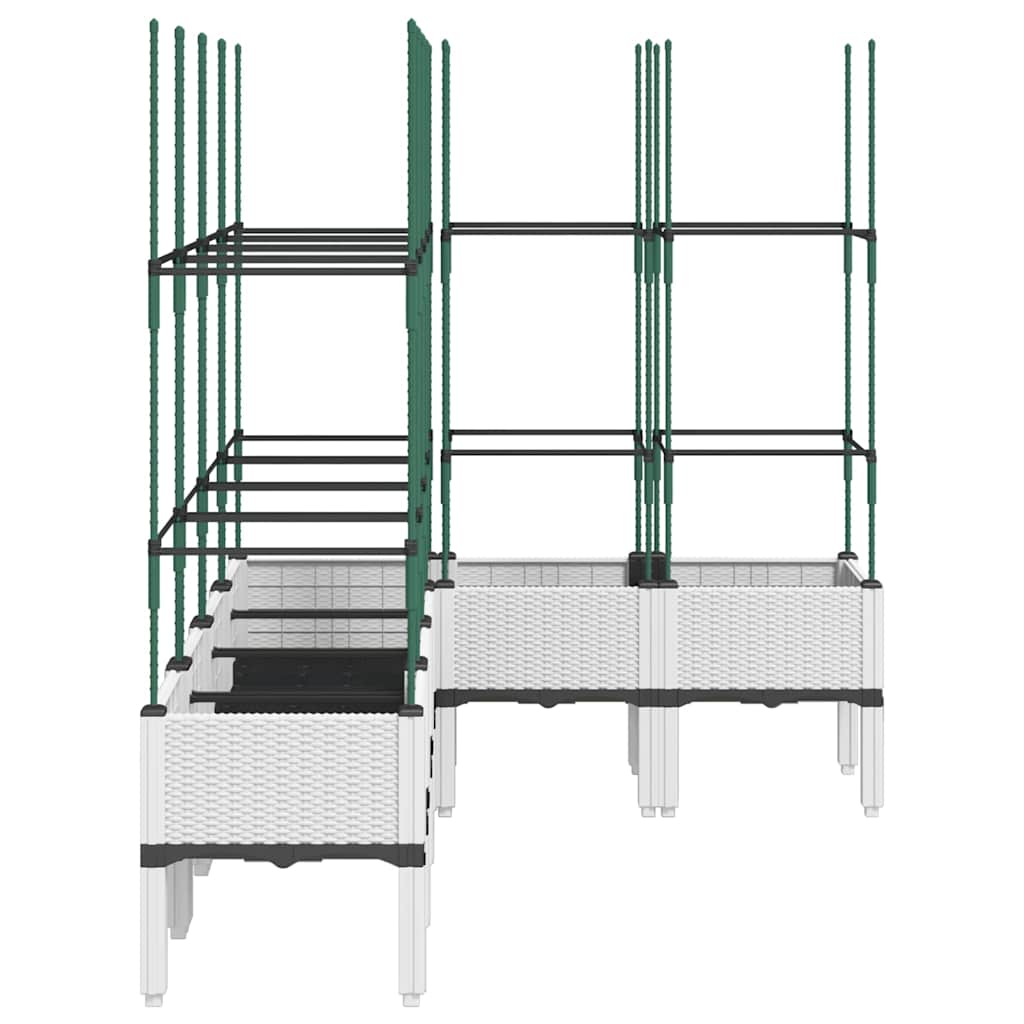 vidaXL Pflanzkübel mit Rankgitter Weiß 160x120x142,5 cm PP