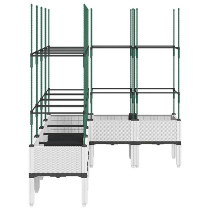 vidaXL Pflanzkübel mit Rankgitter Weiß 160x120x142,5 cm PP