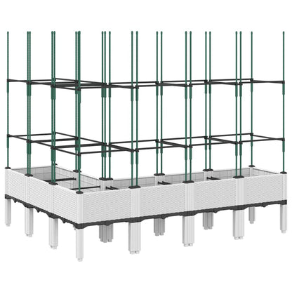 vidaXL Pflanzkübel mit Rankgitter Weiß 160x120x142,5 cm PP